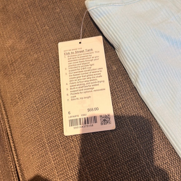 Brand new ice blue Ebb to Street lululemon tank!! Color not sold anymore - Picture 3 of 5